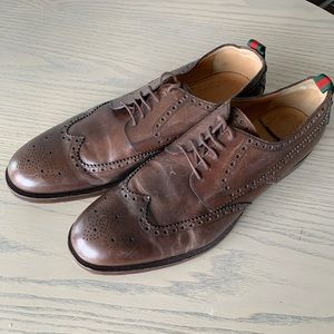 Gucci brown leather dress shoes sz 13